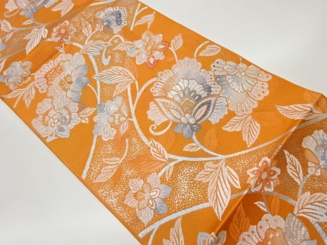 JAPANESE KIMONO / VINTAGE NAGOYA OBI / WOVEN FLOWERS